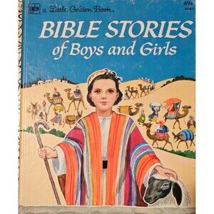 Vintage Hard Cover Little Golden Book  Bible Stories of Boys & Girls  1980 404-1